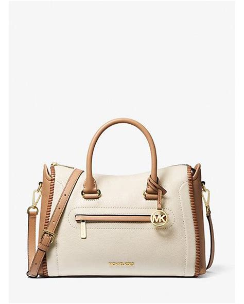 michael kors 2 tone satchel|Michael Kors carine satchel.